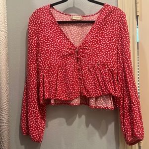 Altar’d State Red Floral Blouse